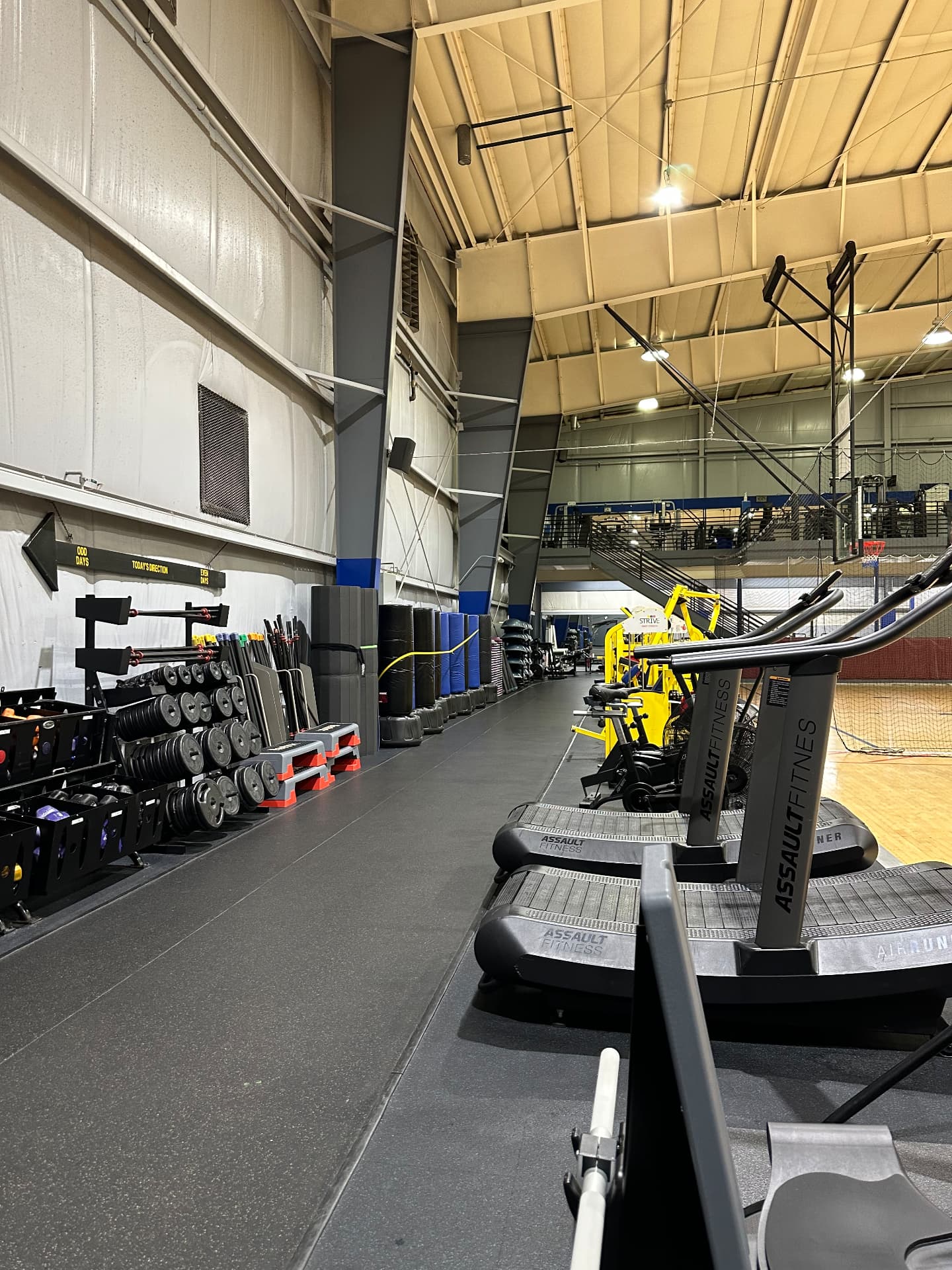 Functional training area Functional training area with turf and rubber flooring cleaned during overnight fitness facility service